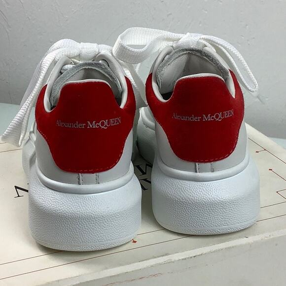 Alexander McQueen Molly Kids White Luster Red leather sneakers SZ 26 or 9.5 EUC - Picture 4 of 16